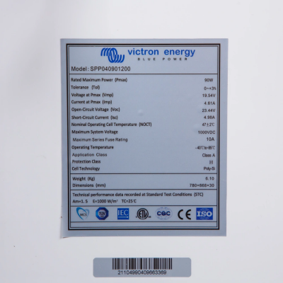PV модуль Victron Energy 90W-12V 4a, 90Wp, Poly PV модуль Victron Energy 90W-12V 4a, 90Wp, Poly