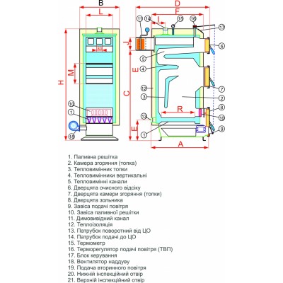 Котел твердотопливный Galmet Ekon GT KW 20 HS
